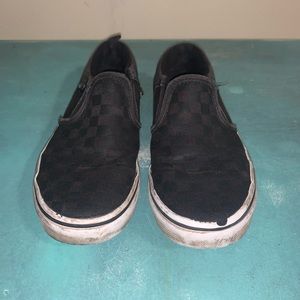 Vans Black Checkerboard Slides-size Youth 3